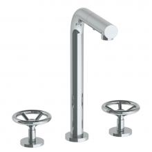 Watermark 31-9P3-BK-PC - Deck Mounted 3 Hole Square Top Prep Faucet with Pull Out Spray