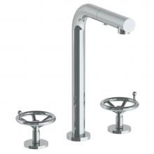 Watermark 31-9P3-BKA1-PC - Deck Mounted 3 Hole Square Top Prep Faucet with Pull Out Spray