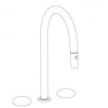 Watermark 36-7PG2-HL-PC - Deck Mounted 3 Hole Gooseneck Top Kitchen Faucet with Pull Down Spray