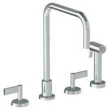 Watermark 37-7.1-BL2-PG - Deck Mounted 4 Hole Square Top Kitchen Set -  Includes Side Spray