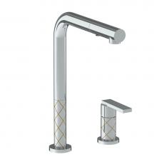 Watermark 71-7.1.3P1-LLD4V-PC - Deck Mounted 2 Hole Square Top Kitchen Faucet with Pull Out Spray