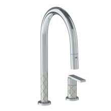 Watermark 71-7.1.3PG2-LLD4V-PC - Deck Mounted 2 Hole Gooseneck Kitchen Faucet with Pull Down Spray