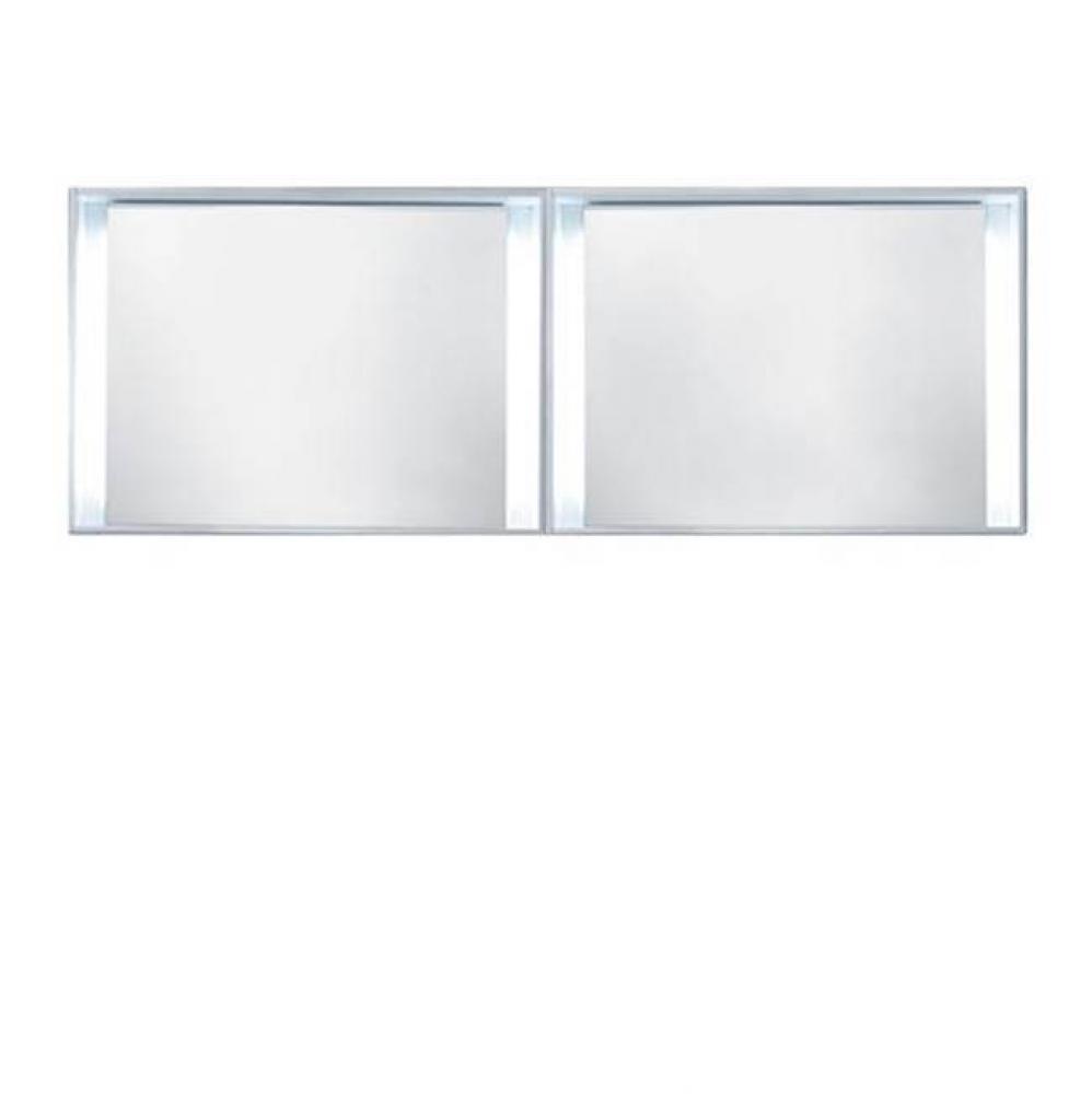 51 collection mirror w/LED lighting; 71''W x 25 1/4''H x 5''D; White