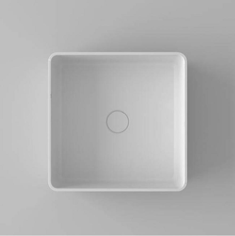 metrix blu•stone™ square countertop vessel basin; 14 1/2''L x 14 1/2''W x