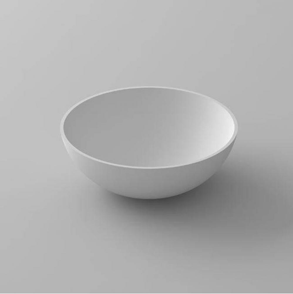 coco blu•stone™ round countertop vessel basin; 16 1/2''DIA x 6''H; White M