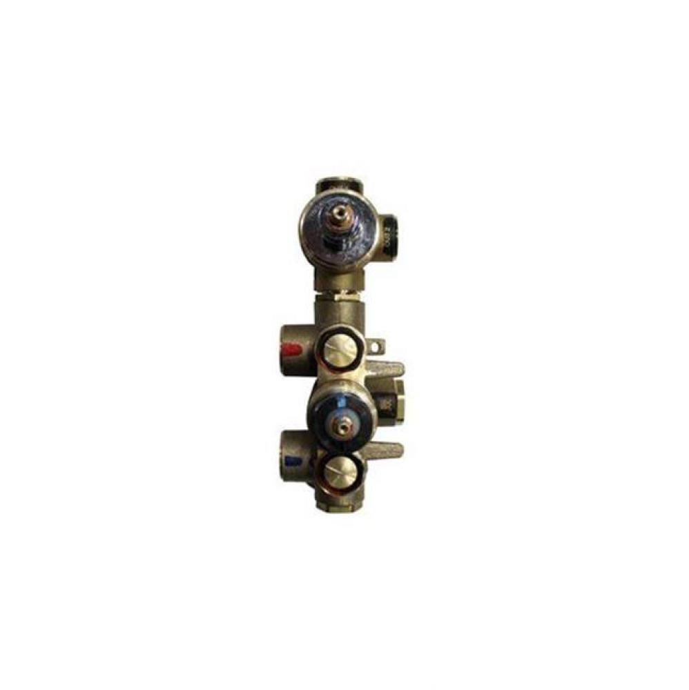 thermo tub/shower rough-in valve 2 outlet 2 way diverter - incl. isolated integral shut offs