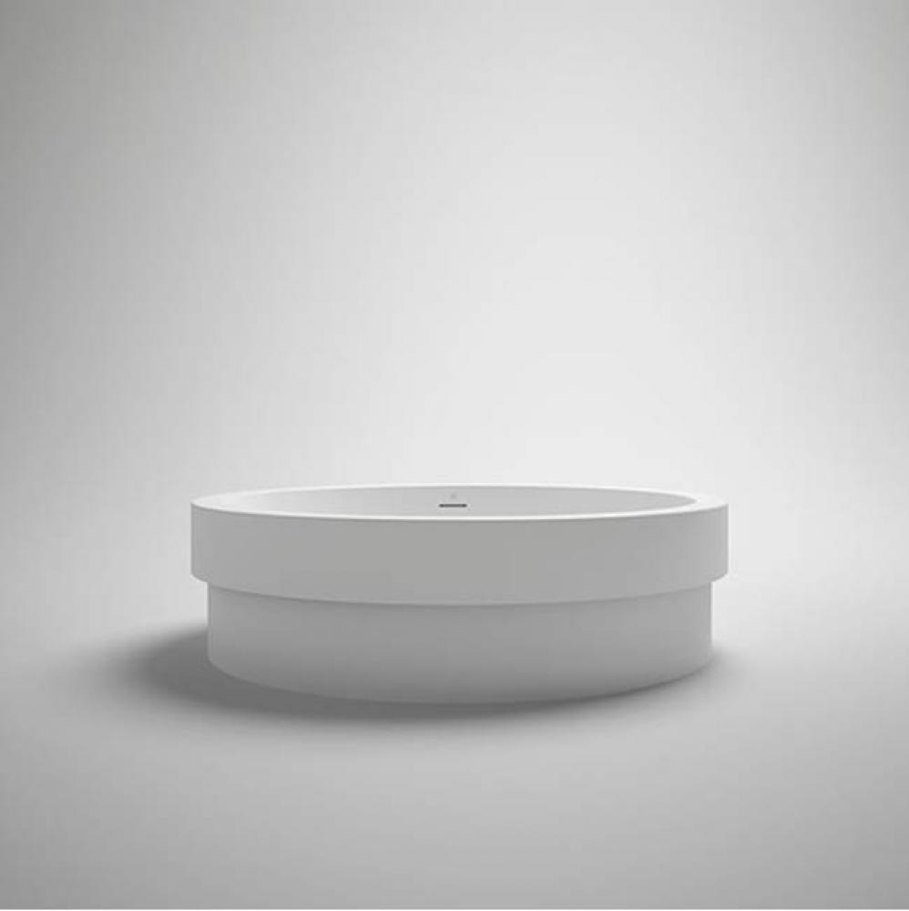 Coco Blu-Stone Semi-Recessed Basin White Matte 16''Dia X 4 1/2''