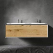Blu Bathworks F45V1-1400-01M - 45-Degree collection FULL V1 wall vanity