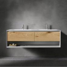 Blu Bathworks FXV2-1400-04M - 45-Degree Fenix 1400 UP V2, wall vanity; 55''W x 20 1/2''H x 20 7/8'&apos
