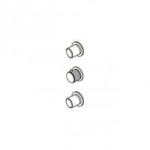 Blu Bathworks QSC-1649-AS - Stereo Ø43 3 handle w round esc. thermo trim set w knurled thermo handle-for QRI-0923+QRI-093