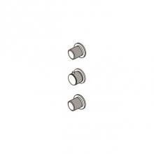 Blu Bathworks QSC-2049-AS - Valve Ø43 3 handle w round esc. thermo trim set w knurled thermo handle-for QRI-0923+QRI-0935