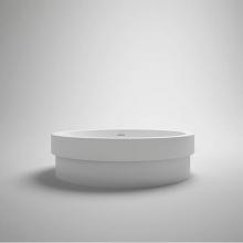 Blu Bathworks SA0110-01M - Coco Blu-Stone Semi-Recessed Basin White Matte 16''Dia X 4 1/2''