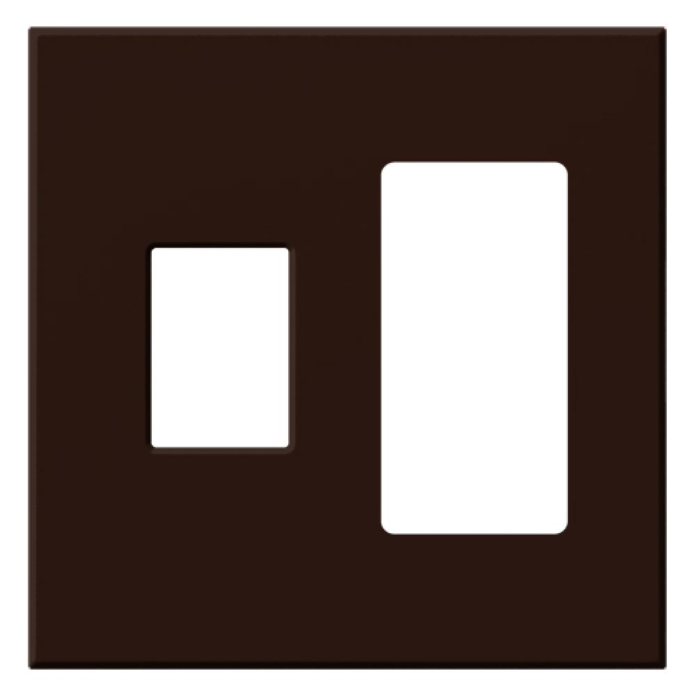 VAREO WALLPLATE 2GNG CONT/RCPT BROWN