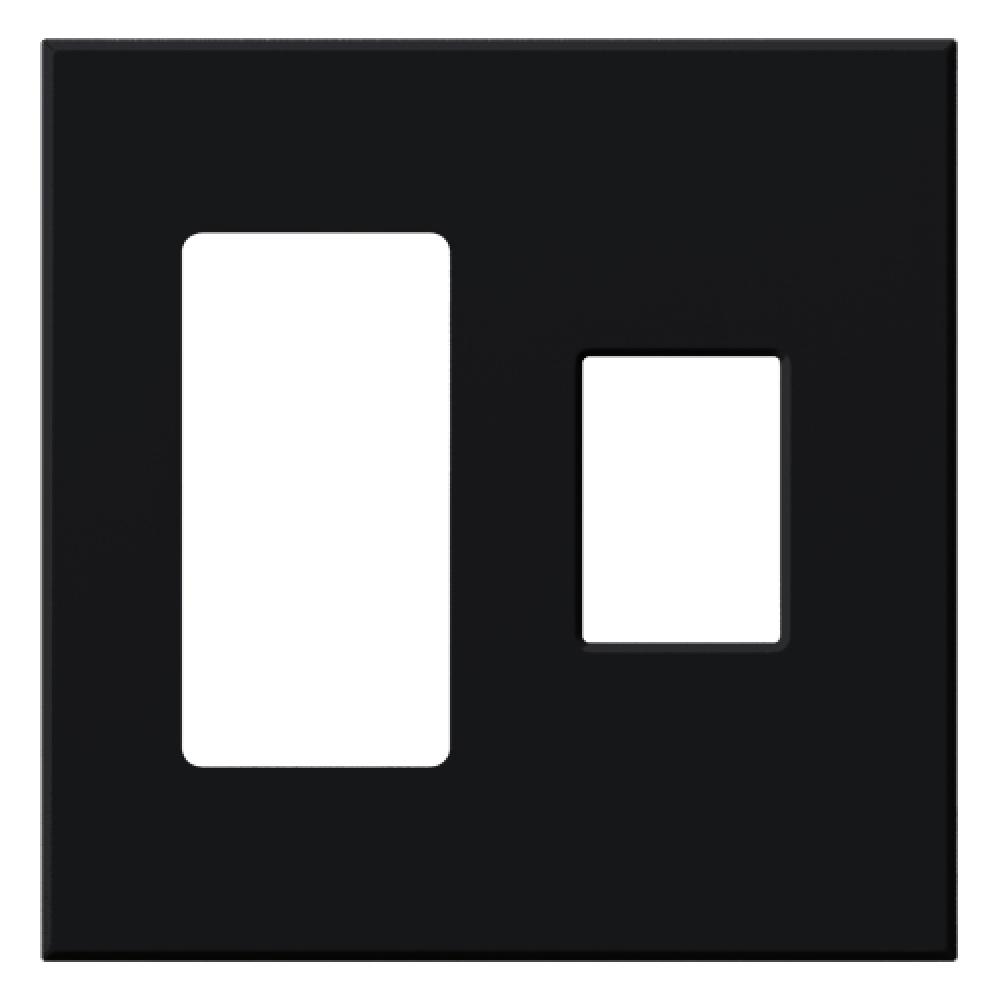 VAREO WALLPLATE 2GNG RECEPT/ CONT BLACK