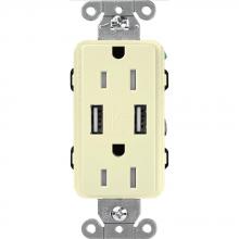 Lutron Electronics CAR-15-UBTR-AL - CA 15A USB TAMPER RESIST ALMOND