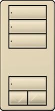 Lutron Electronics RRD-W3S-AL - RA2 3S WALL KEYPAD ALMOND