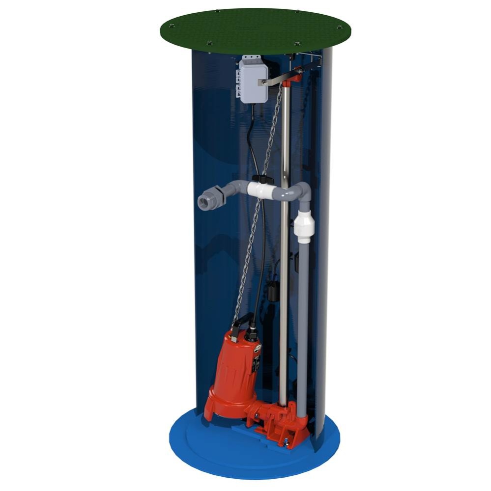 2 hp Simplex commercial grinder package, 1PH, 208-230V, 1-1/4'' Discharge with 24'&