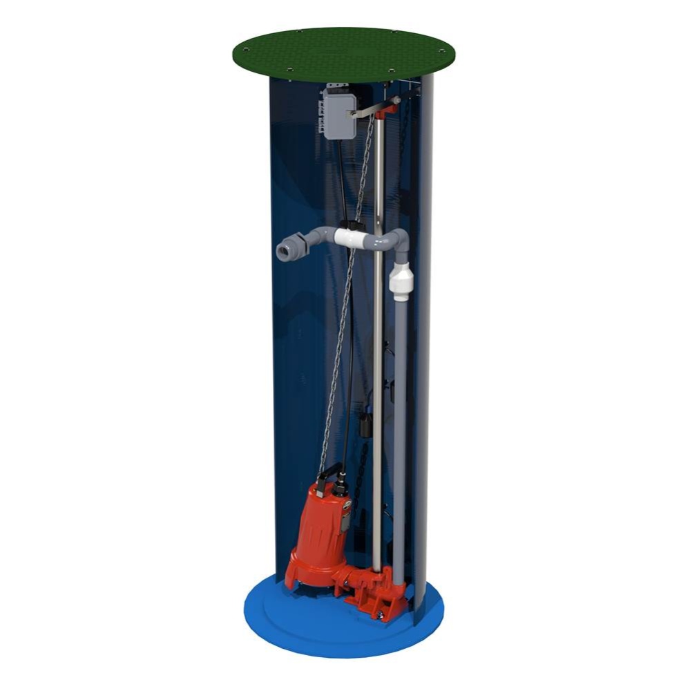 2 hp Simplex commercial grinder package, 1PH, 208-230V, 1-1/4'' Discharge with 24'&