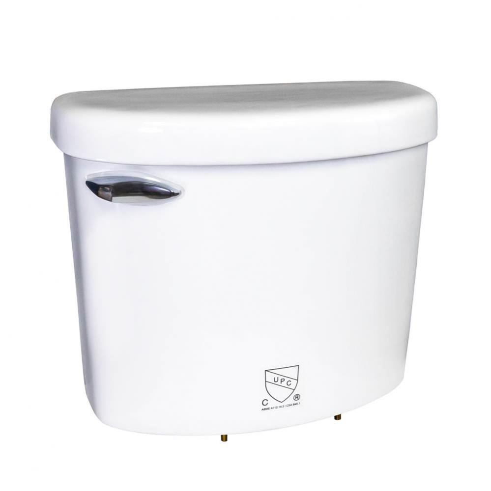 Toilet tank and lid, white, insulated, with flush valve kit