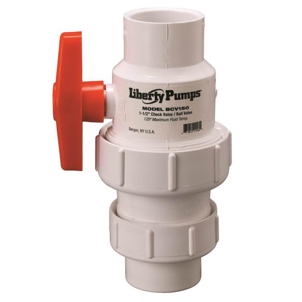 Ball / Check valve, 1-1/2'' HD, PVC with union