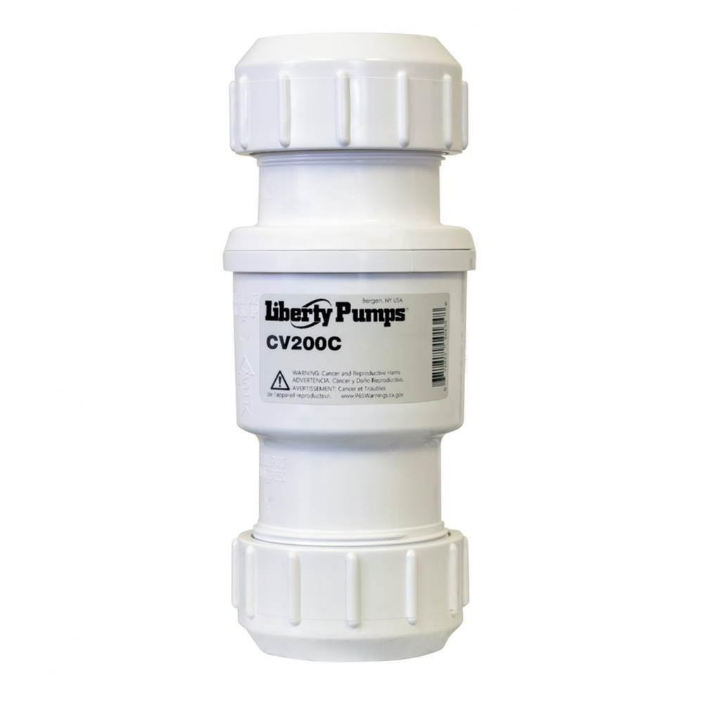 Check valve, 2'' HD, PVC, compression fit