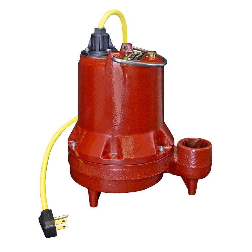 4/10 hp, Submersible High Temp Sump Pump, 1 PH, 115V, 10' Cord, 1-1/2'' Discharge,