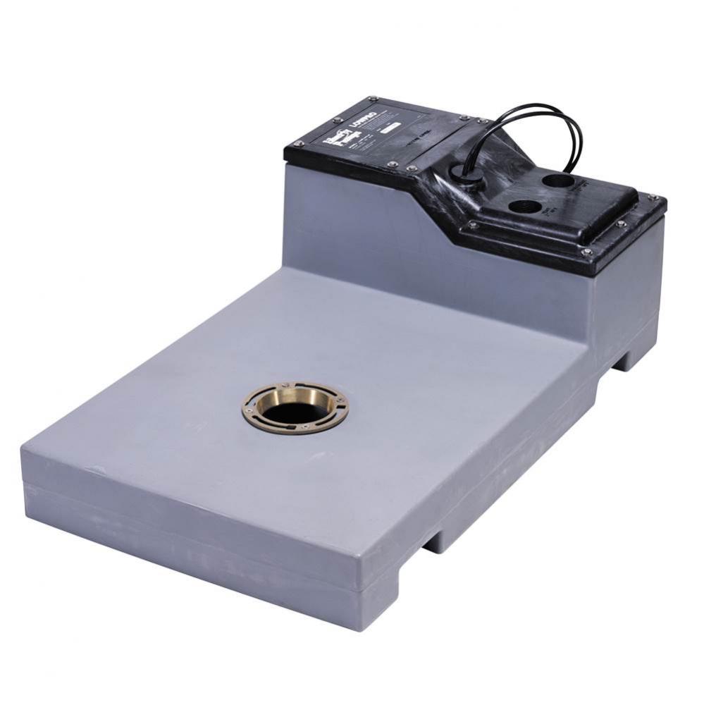 Low profile Sewage system, 1/2 hp, 115V, assembled, manual (no switch)