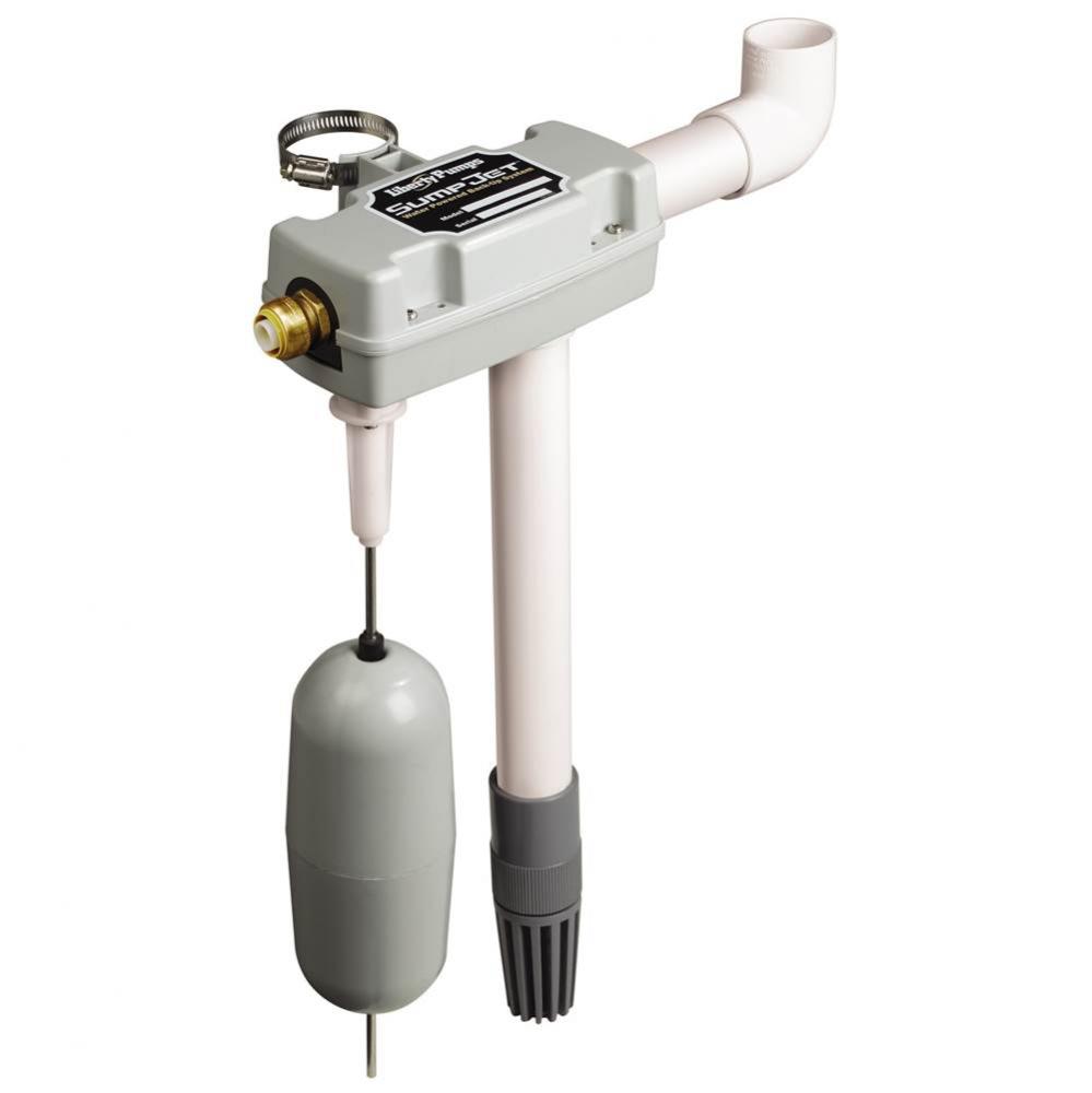 SumpJet water powered back-up emergency Effluent Sump Pump system