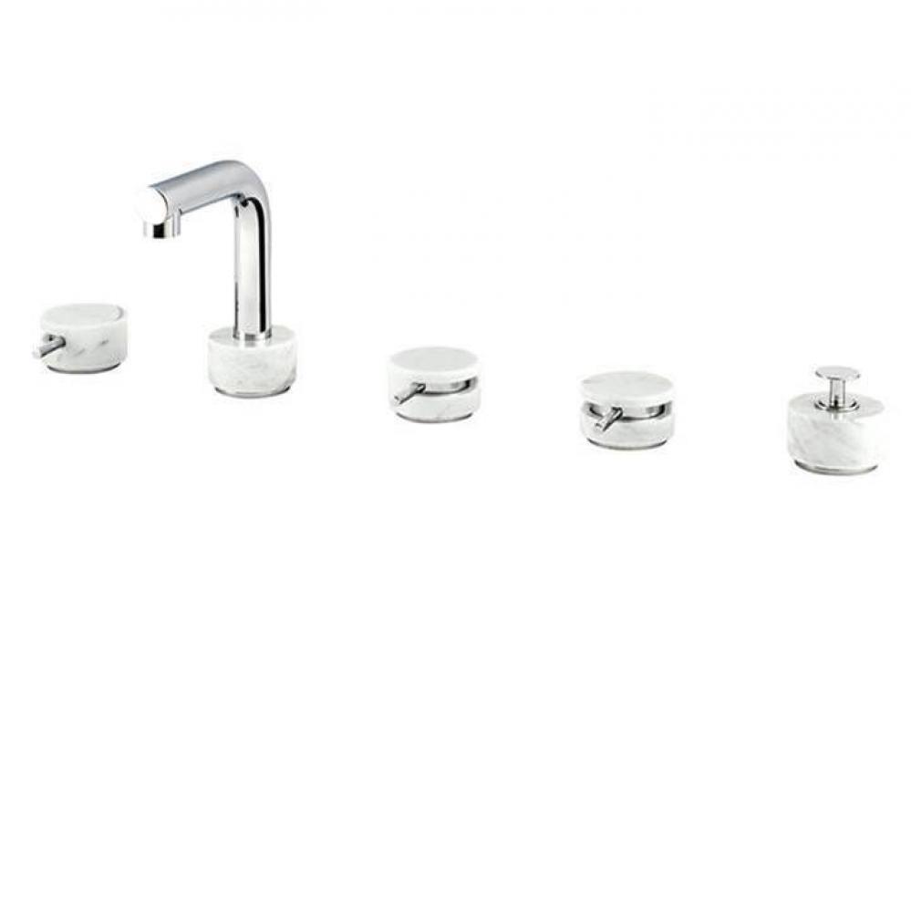 Ur06 Marmo-Urban  5Pc Deckmount Tub Filler With Handshower-White