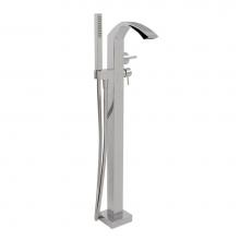 Aquabrass ABFB617N85PC - 617N85 Etna Crystal Floormount Tub Filler With Handshower  - Trim Only
