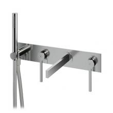 Aquabrass ABFC51N04PCBK - 51N04 Time Wallmount Tub Filler With Handshower