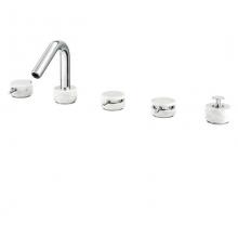 Aquabrass ABFBCL06BC520 - Clo6 Marmo 5Pc Deckmount Tub Filler With Handshower - White