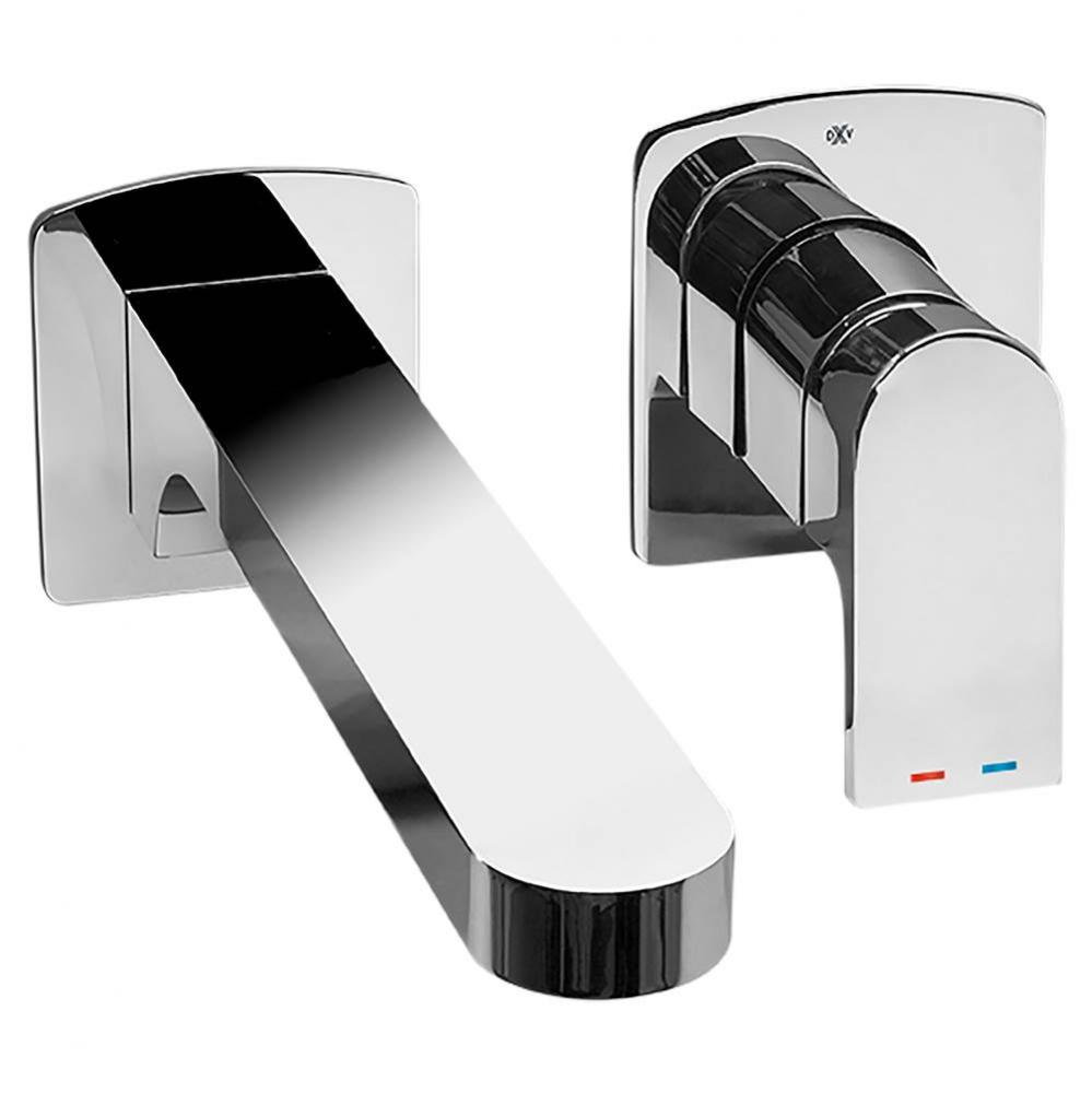 Equility® Single Handle Wall Mount Bathroom Faucet with Indicator Markings and Lever Handle