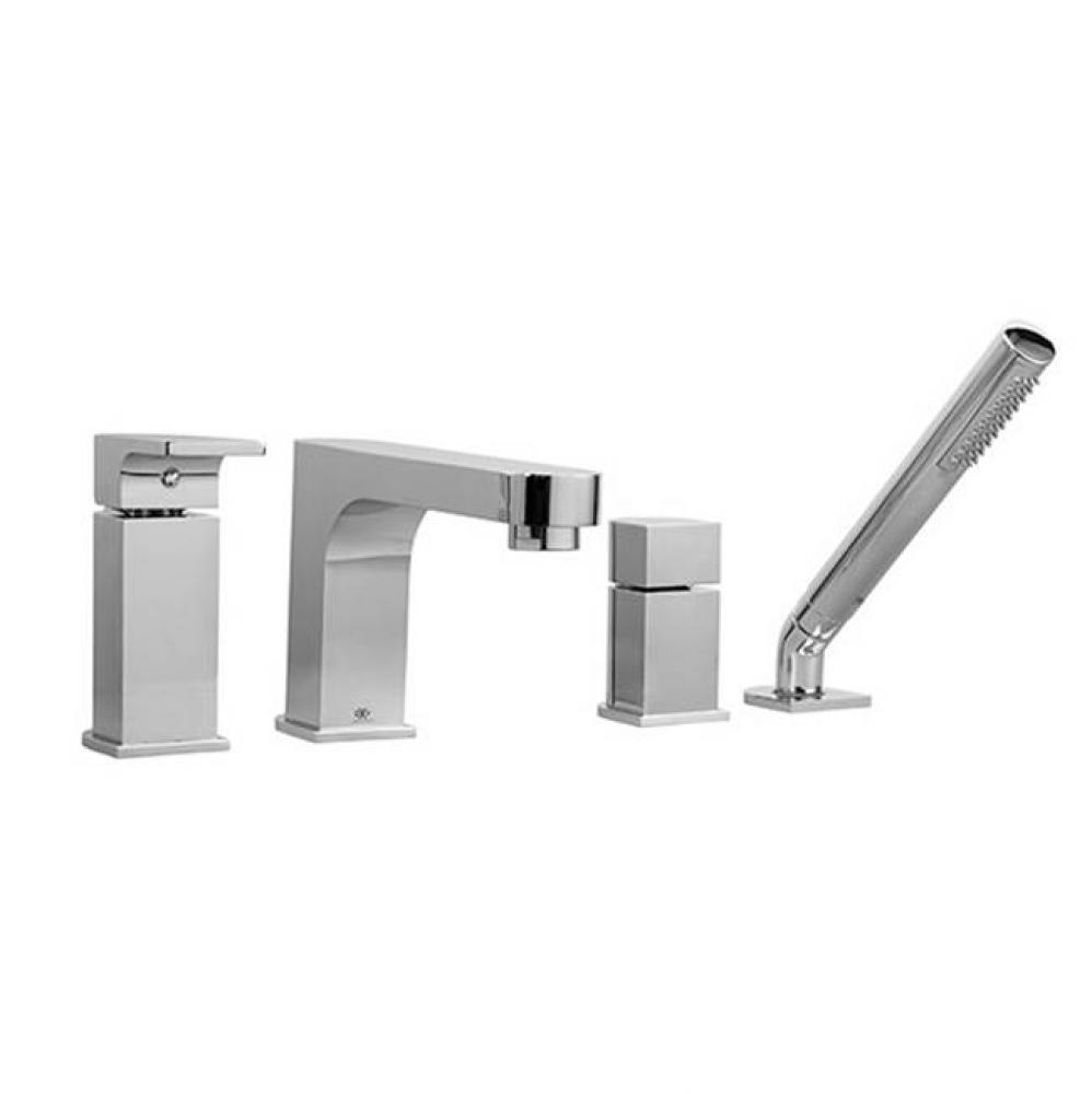 Equility® Single Handle Deck Mount Bathtub Faucet with Hand Shower and Lever Handle