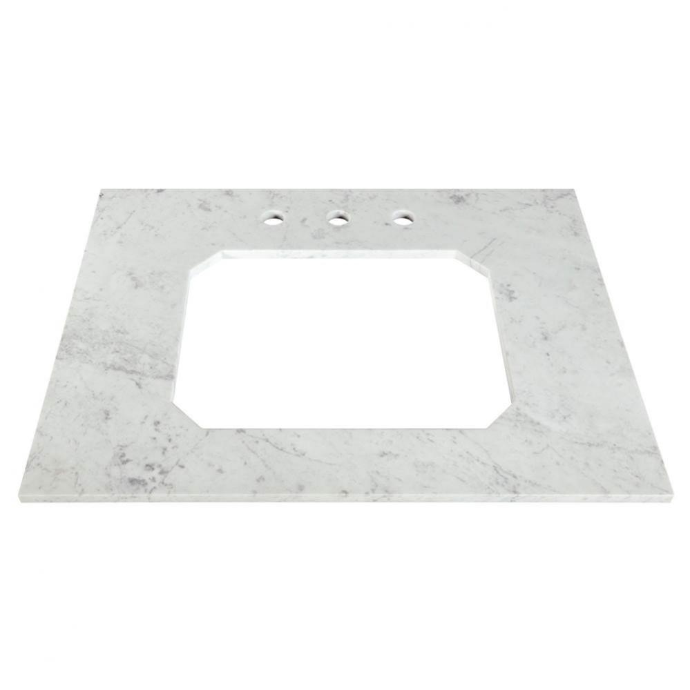 Belshire® 30 in. Carrara Marble Vanity Top, 3 Hole