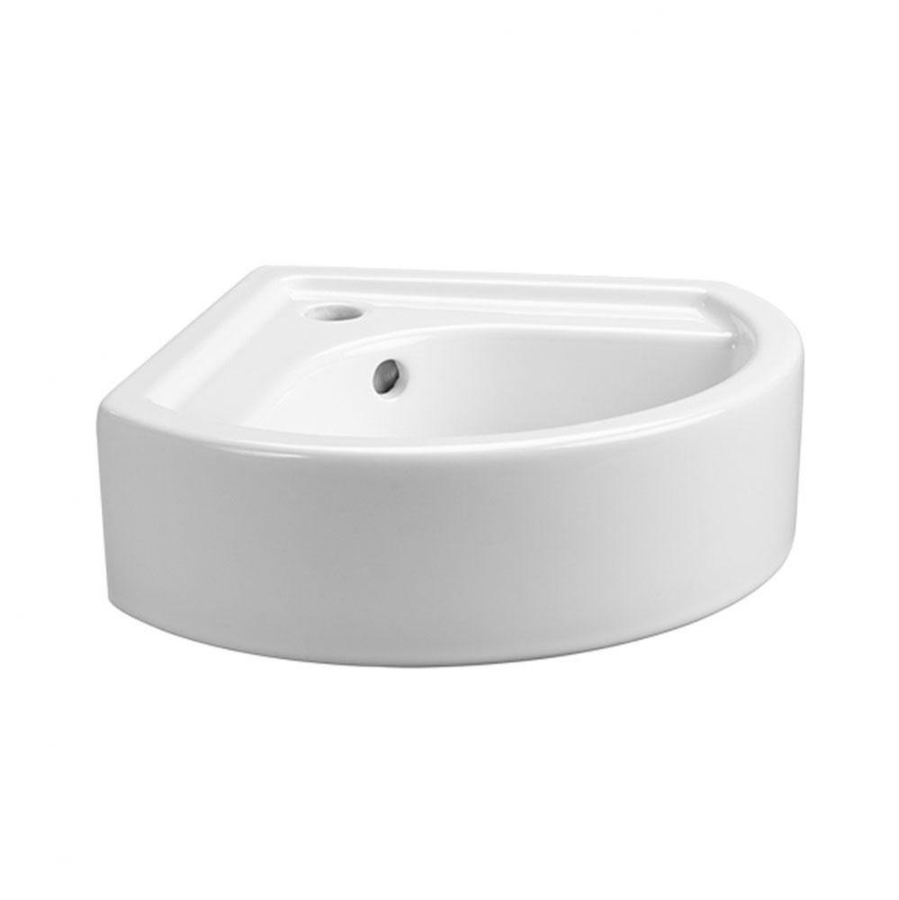 13 in. Wall Hung Corner Sink, Center hole