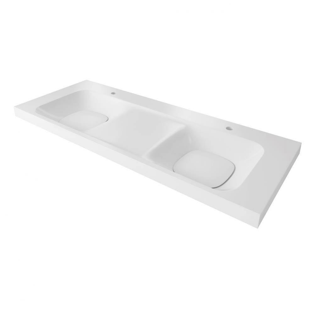 55 in. Above counter Double Sink, 2 hole