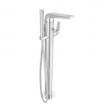 DXV D35120951.100 - DXV Modulus® Single Handle Floor Mount Bathtub Filler with Hand Shower and Lever Handle