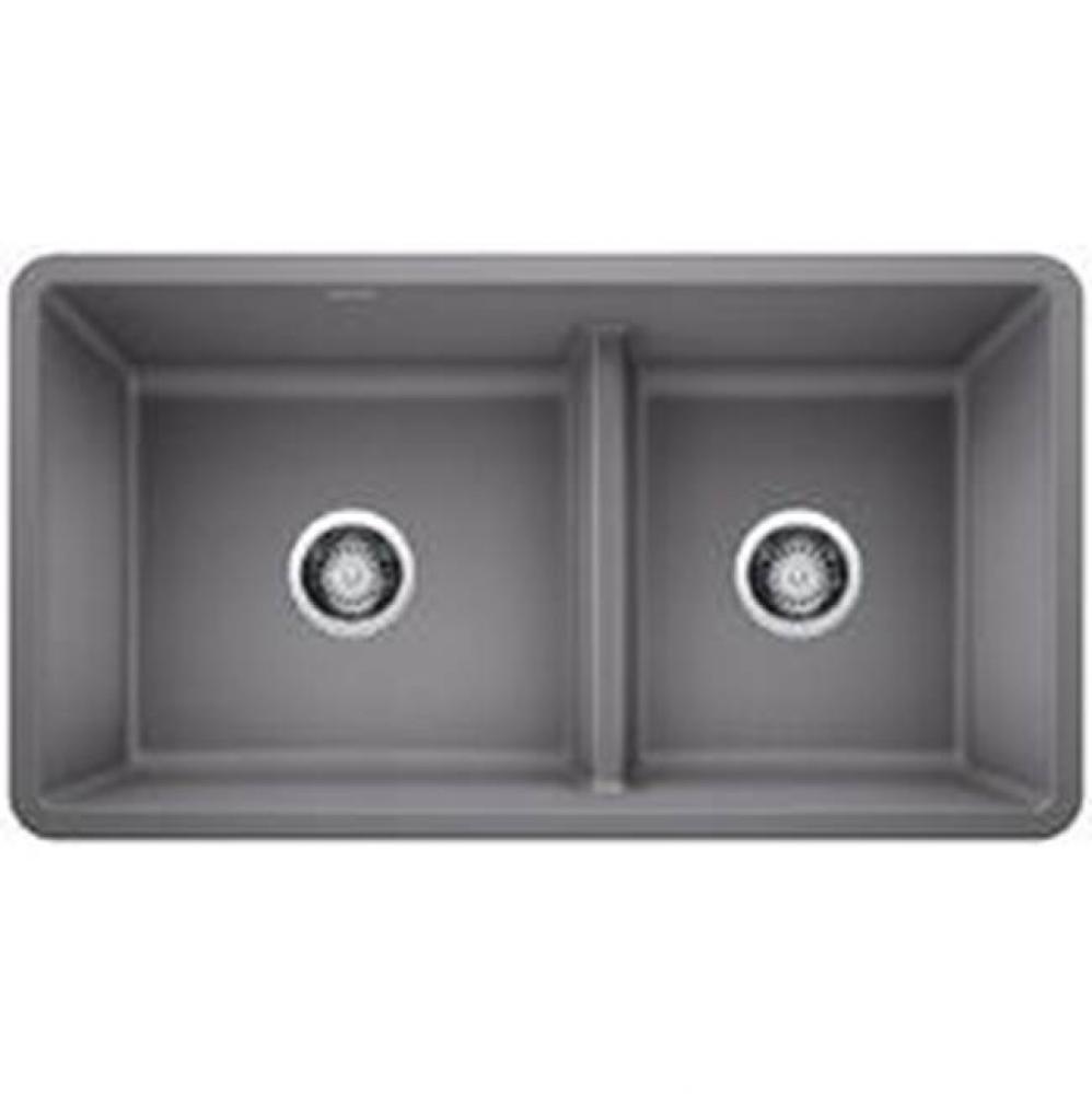 Blanco Precis U 1 3/4 Low Divide, Concrete Gray