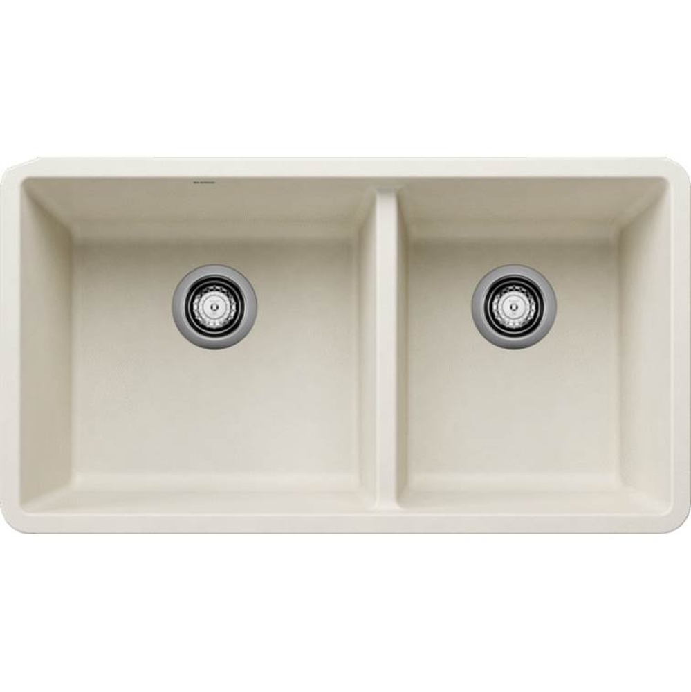 Precis SILGRANIT 33'' 60/40 Double Bowl Undermount Kitchen Sink - Soft White