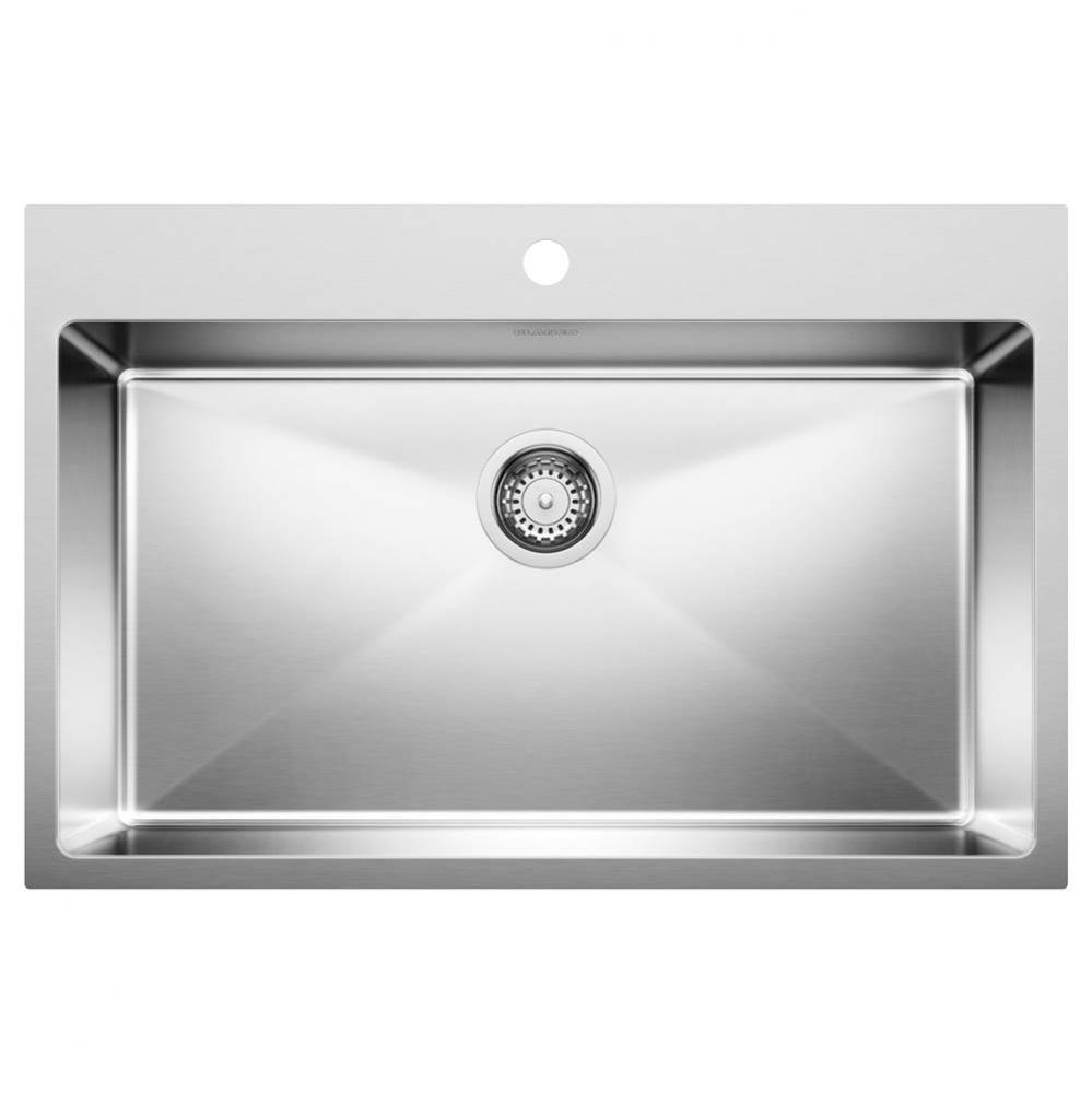 Quatrus R15 31'' Single Bowl Dual Mount Stainless Steel Kitchen Sink