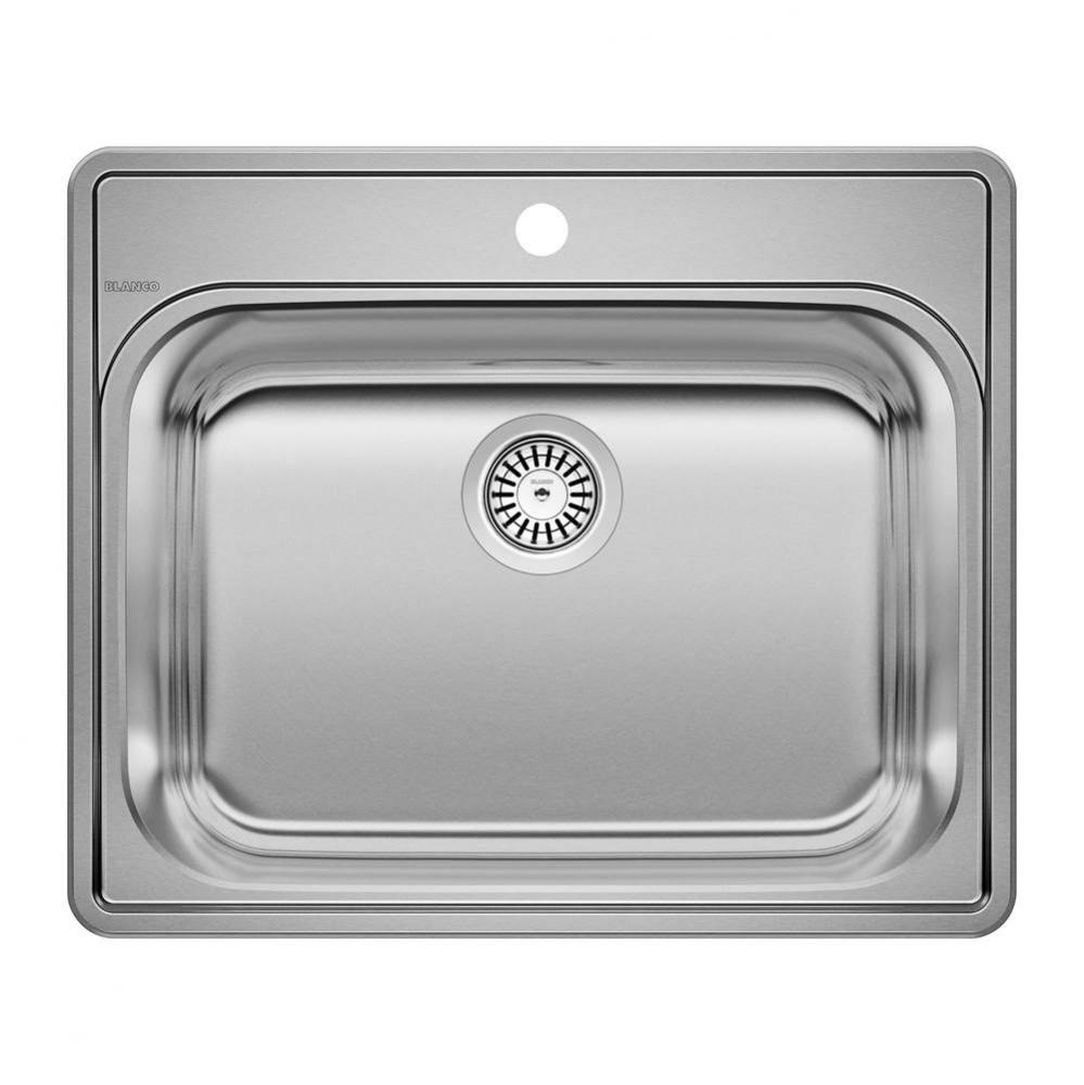 Essential 25'' Single Bowl Drop-In Stainless Steel Laundry Sink - 1 Hole