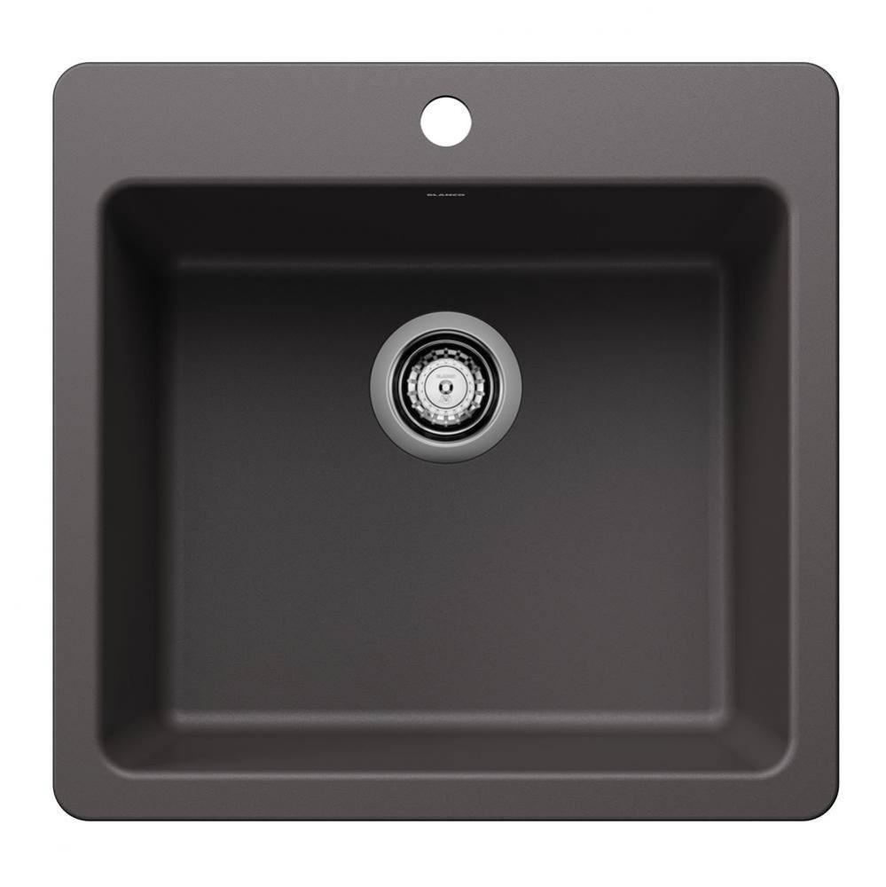 Liven SILGRANIT 21'' Single Bowl Dual Mount Kitchen Sink - Cinder