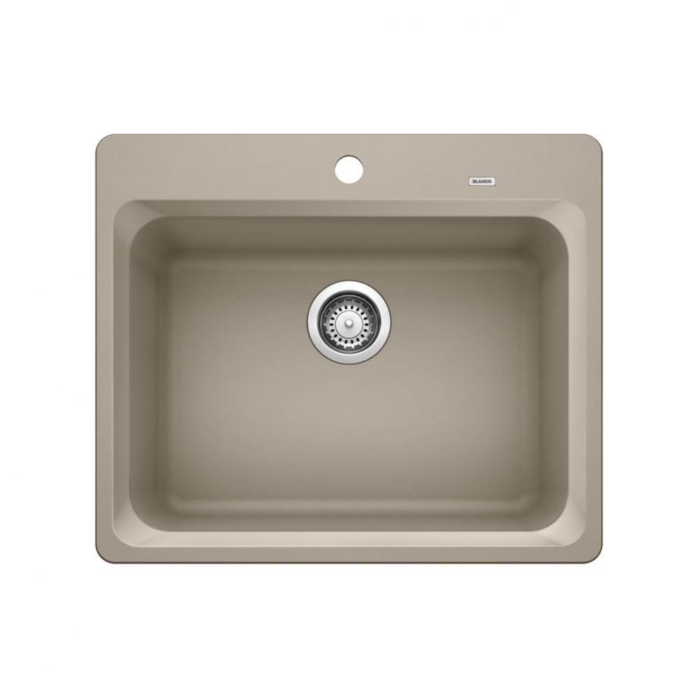 Vision SILGRANIT 25'' Single Bowl Dual Mount Kitchen Sink - Truffle