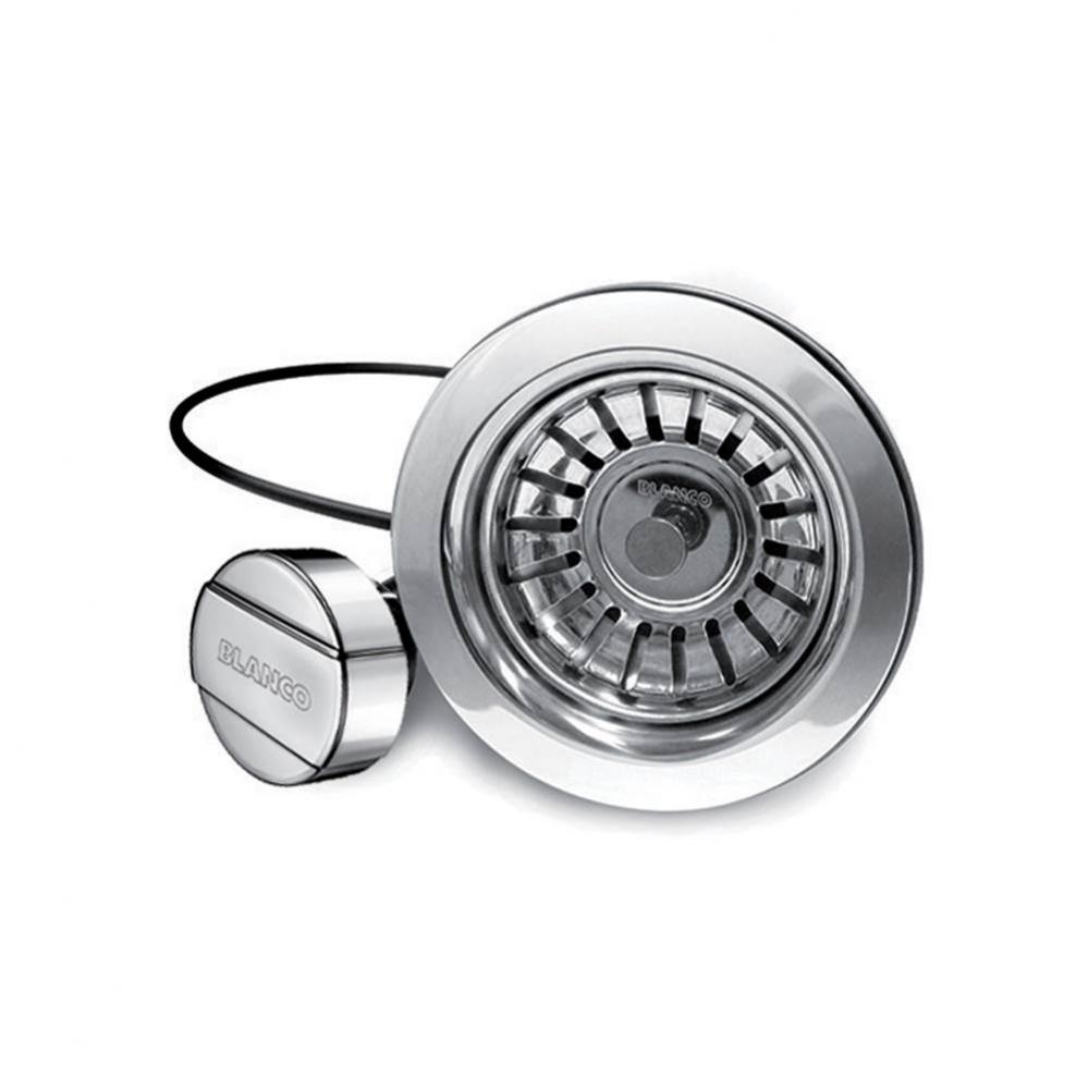 Pop-up Basket Strainer - Stainless Steel (Round Button)