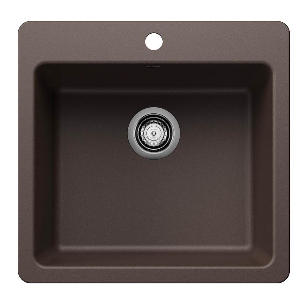 Liven SILGRANIT 21'' Single Bowl Dual Mount Kitchen Sink - Cafe