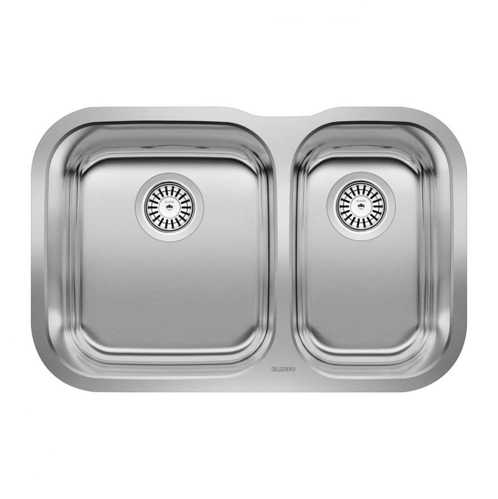 Essential 27'' 70/30 Double Bowl Undermount Stainless Steel Kitchen Sink