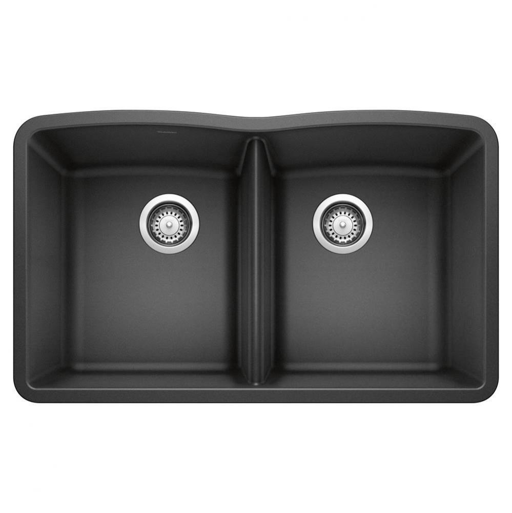 Diamond SILGRANIT 32'' 50/50 Double Bowl Undermount Kitchen Sink - Anthracite