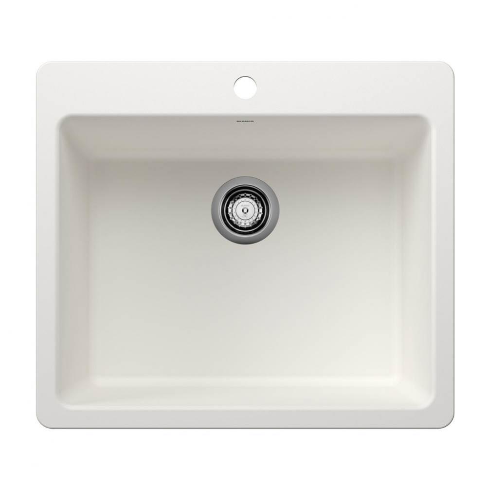 Liven SILGRANIT 25'' Single Bowl Dual Mount Kitchen Sink - White