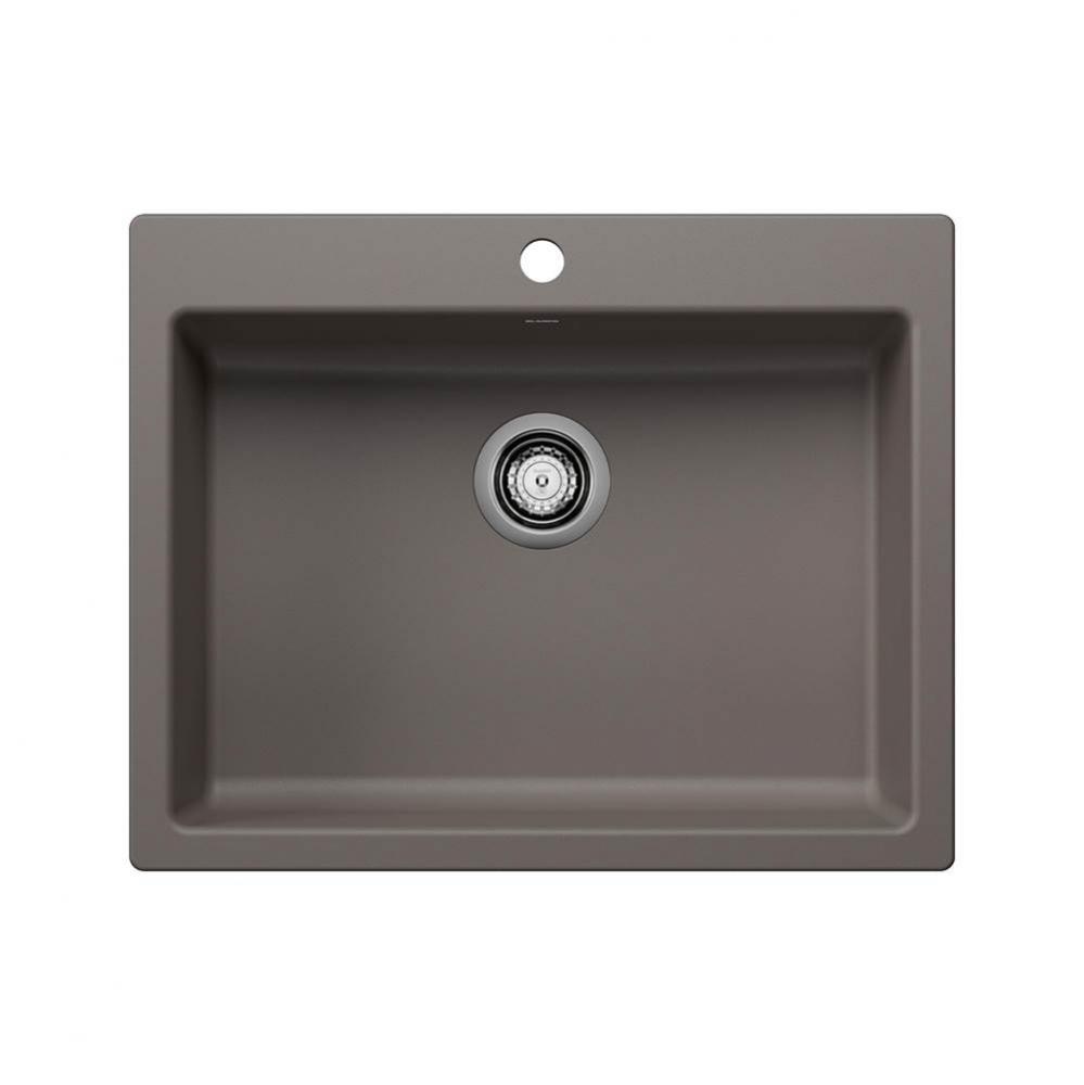 Precis SILGRANIT 25'' CSA Single Bowl Drop-In Kitchen Sink - Volcano Gray